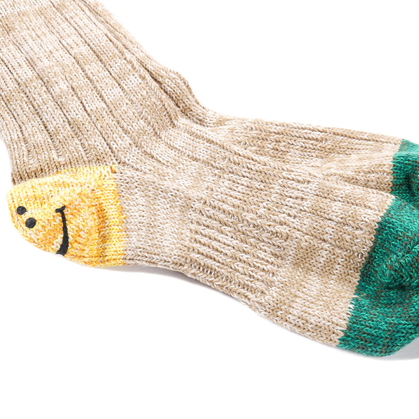 KAPITAL 60 YARNS IVY RAINBOWY HAPPY HEEL SOCKS BEIGE