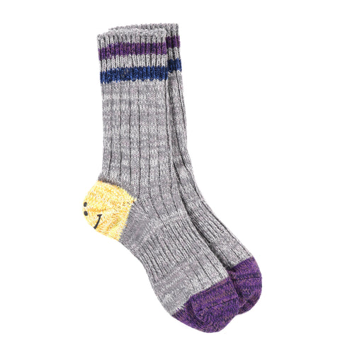 KAPITAL 60 YARNS IVY RAINBOWY HAPPY HEEL SOCKS GRAY