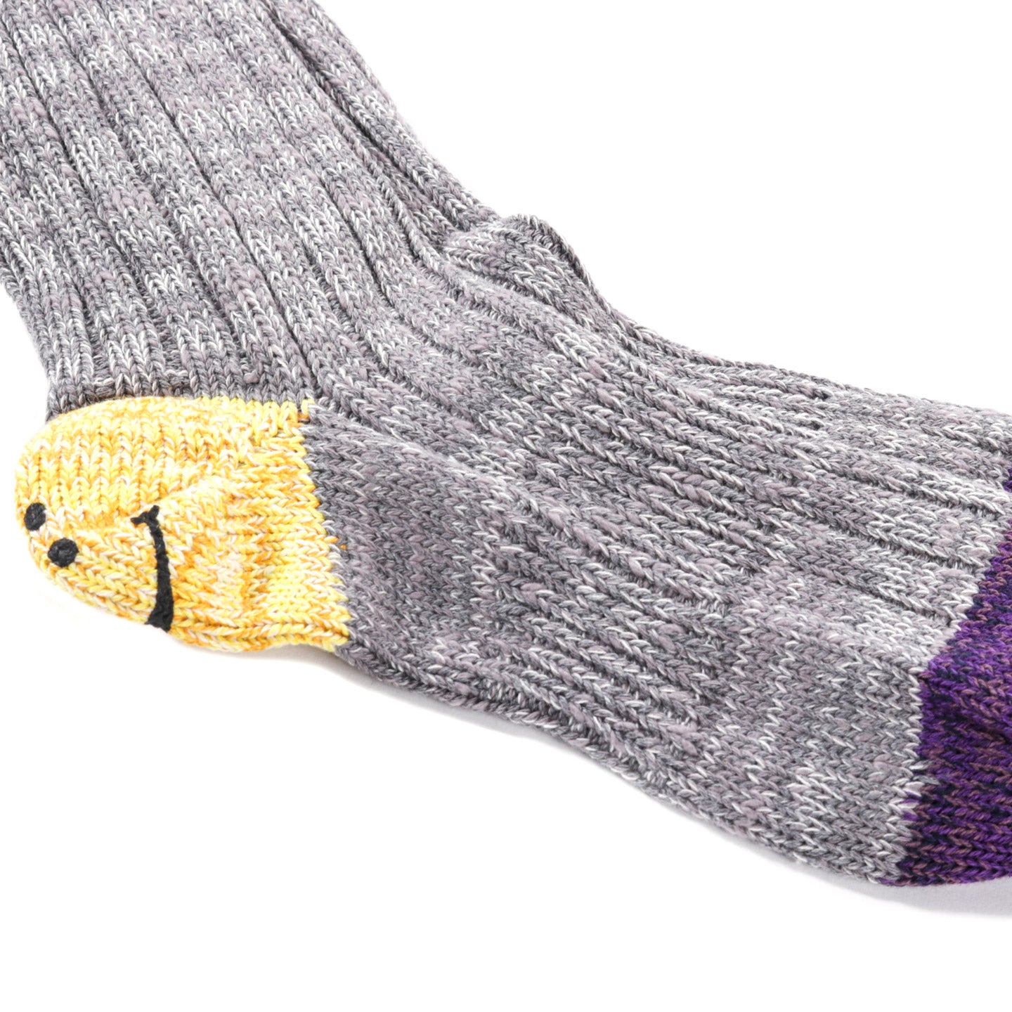 KAPITAL 60 YARNS IVY RAINBOWY HAPPY HEEL SOCKS GRAY
