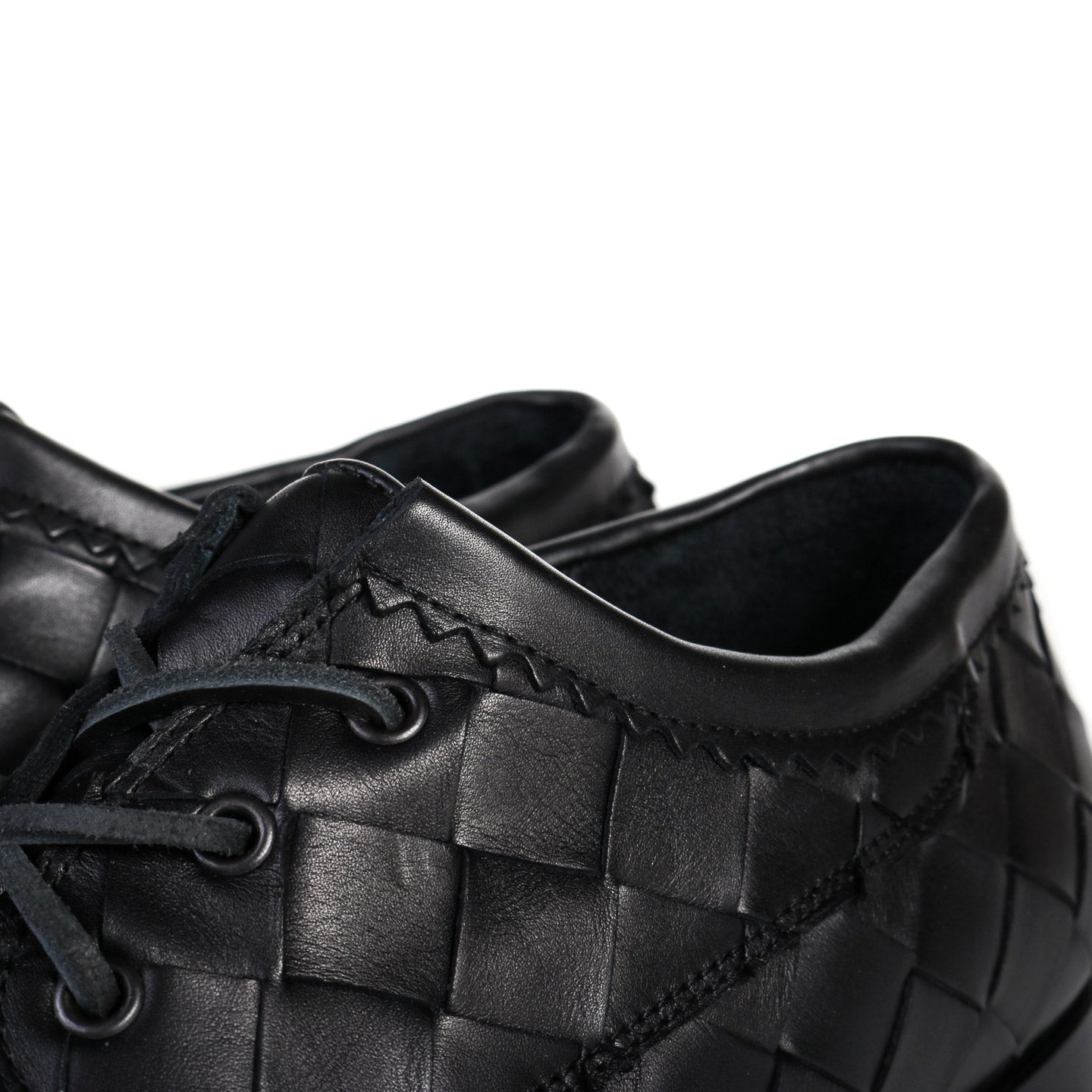 YUKETEN WEAVED BLUCHER NAPPA BLACK