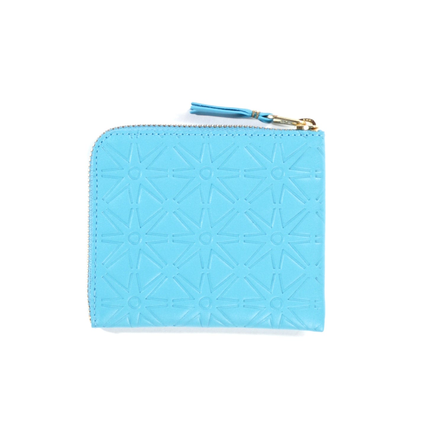 COMME DES GARCONS SA310E EMBOSSED LEATHER ZIP WALLET BLUE