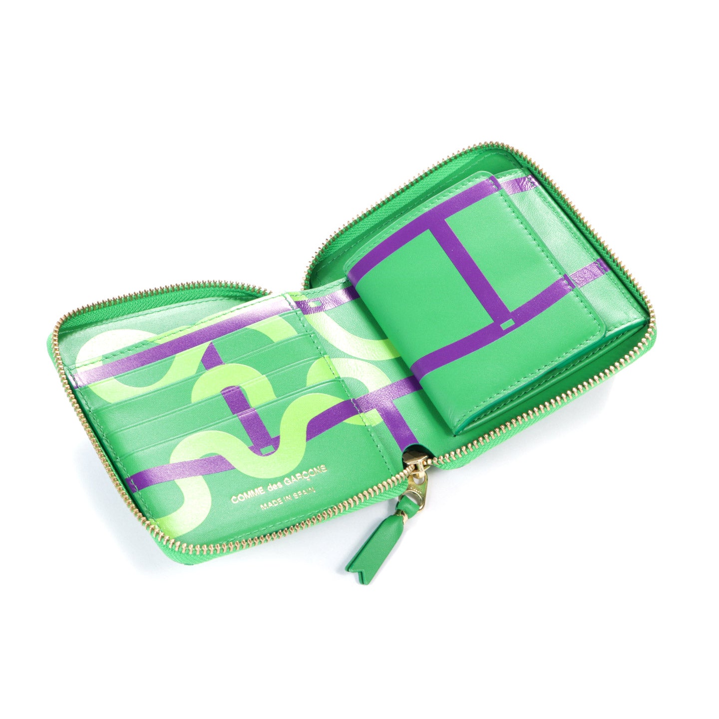 COMME DES GARCONS SA2100 RUBY EYES ZIP WALLET GREEN