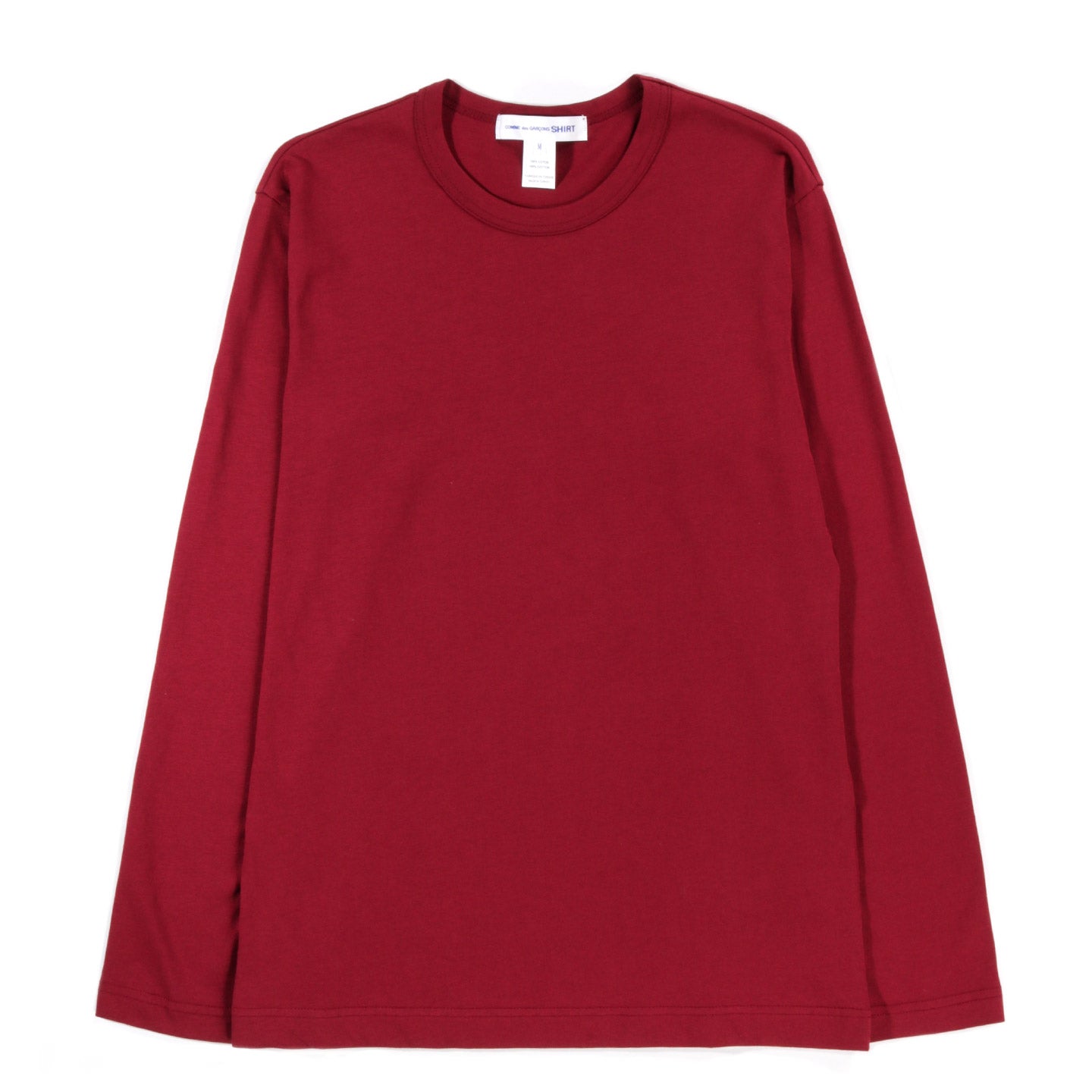 COMME DES GARCONS SHIRT T015 LONG SLEEVE T-SHIRT BURGUNDY