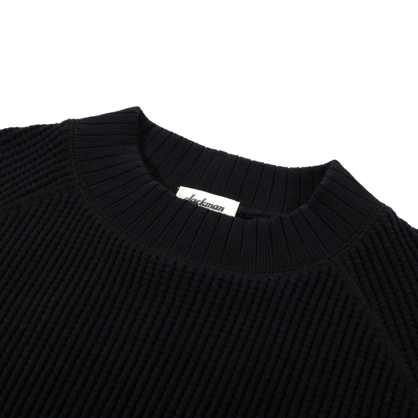 JACKMAN WAFFLE MID-NECK BLACK