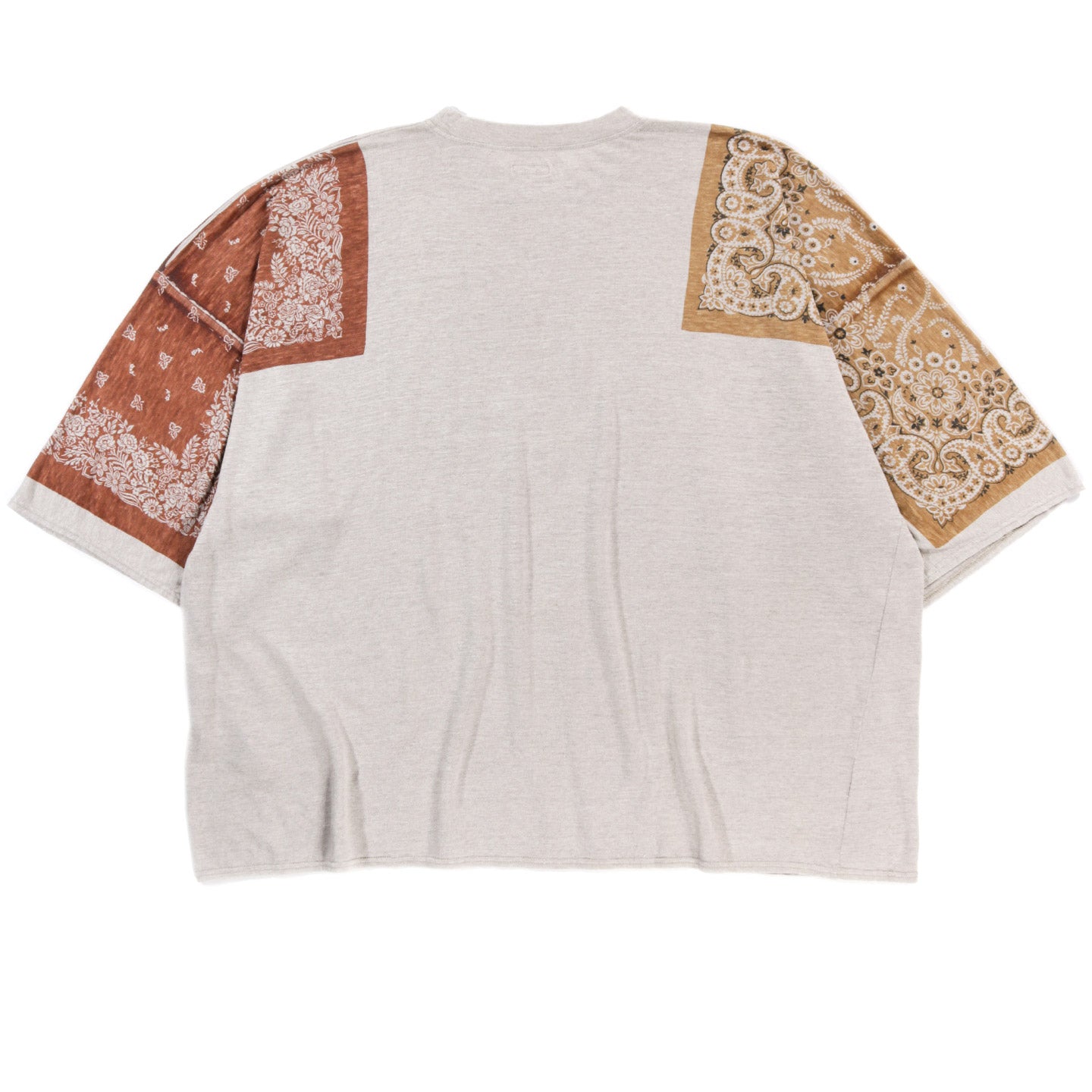 KAPITAL LINEN JERSEY BANDANA HUGE-T BOTANICAL LIGHT BROWN