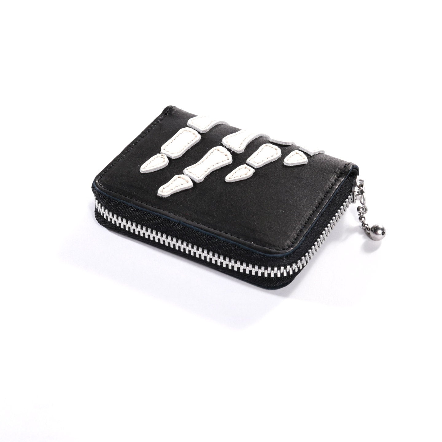 KAPITAL THUMB-UP BONE HAND ZIP MINI WALLET BLACK