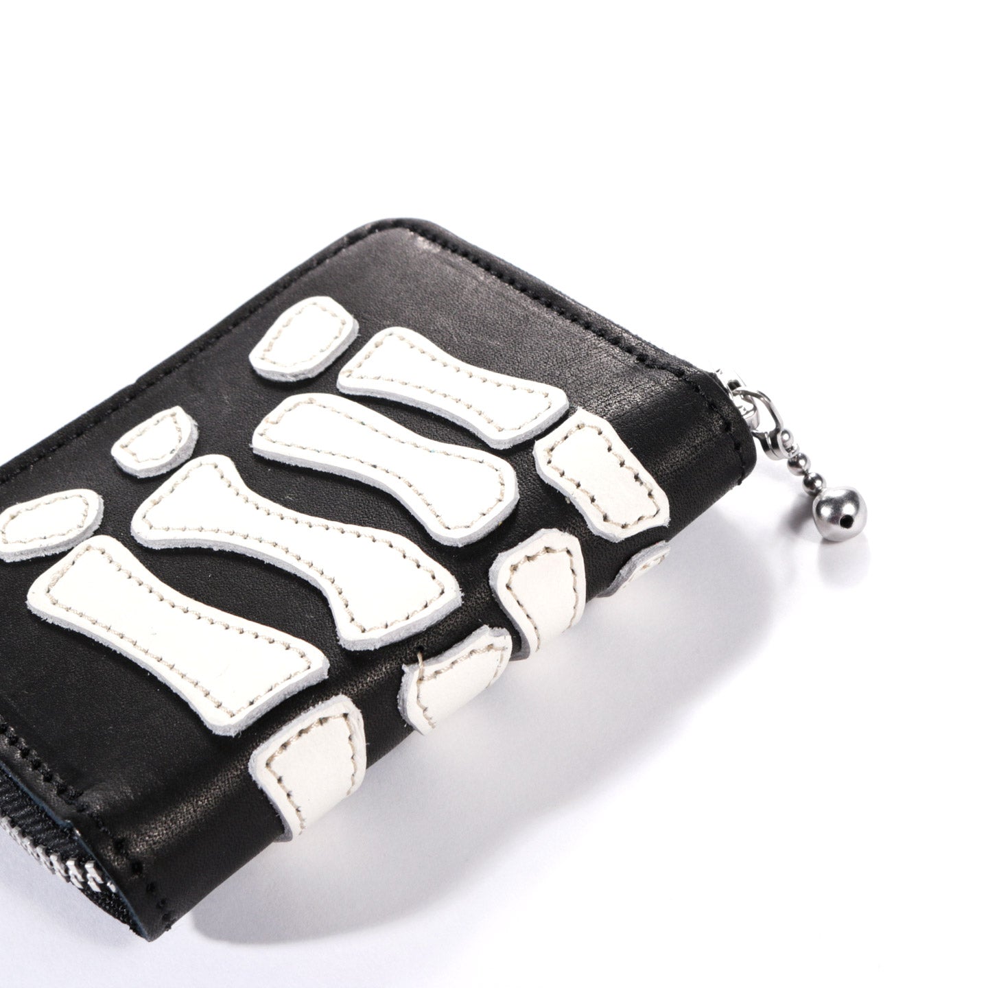 KAPITAL THUMB-UP BONE HAND ZIP MINI WALLET BLACK