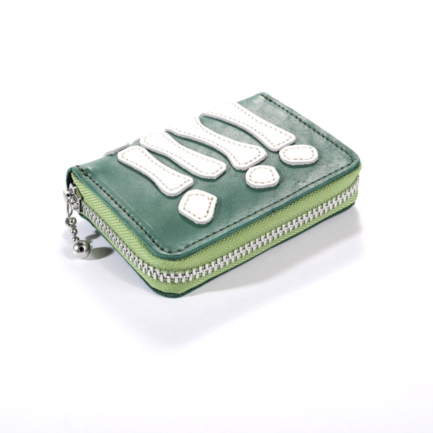 KAPITAL THUMB-UP BONE HAND ZIP MINI WALLET GREEN