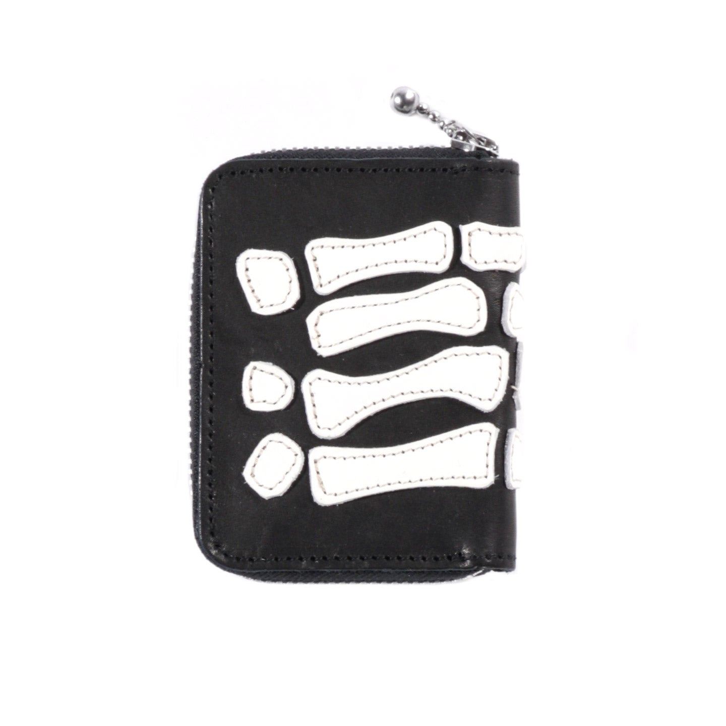 KAPITAL THUMB-UP BONE HAND ZIP MINI WALLET BLACK