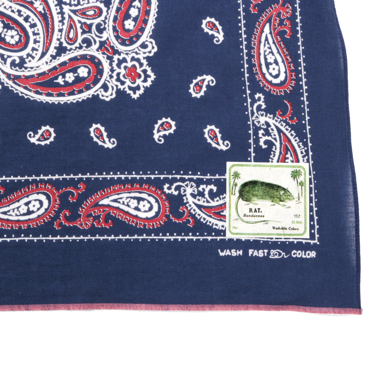 KAPITAL FASTCOLOR SELVEDGE BANDANA DOLPHIN DANCE NAVY