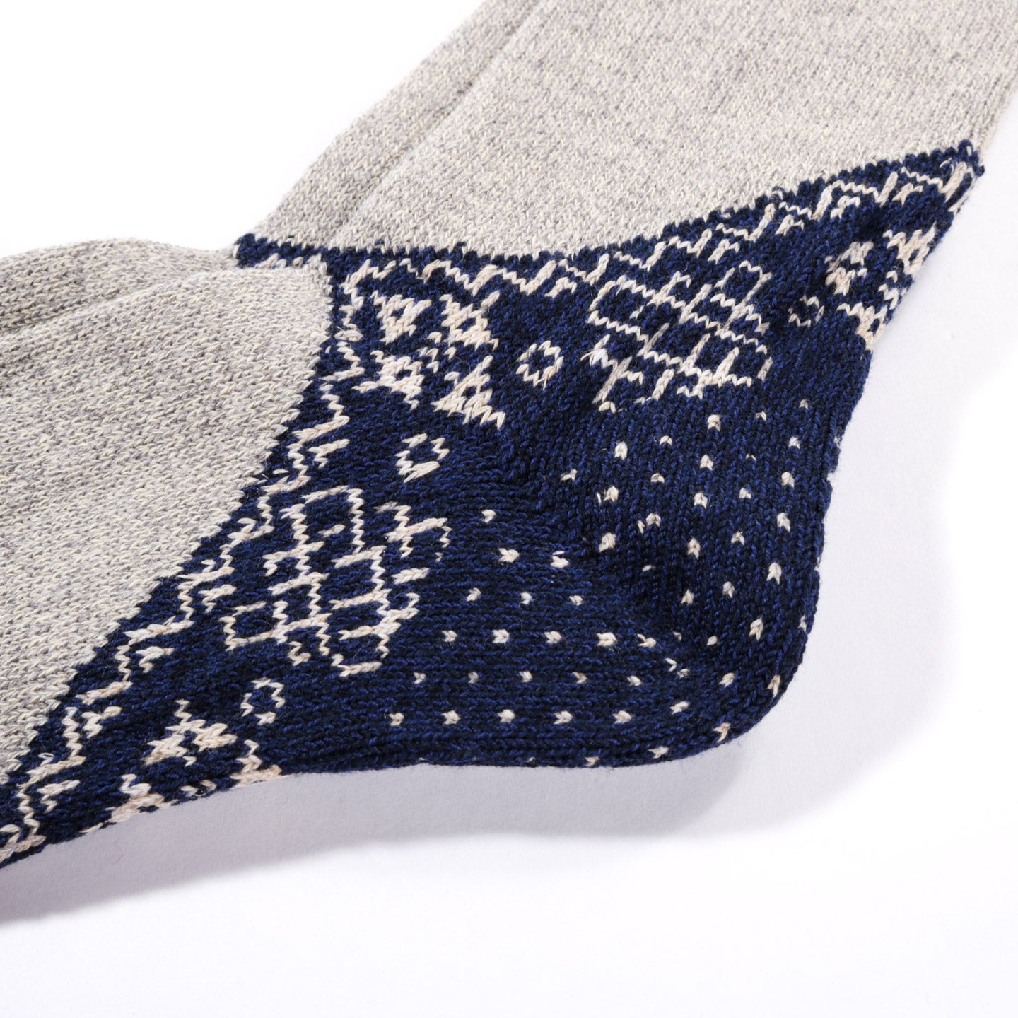 KAPITAL 96 YARNS HEEL BANDANA SOCKS NAVY