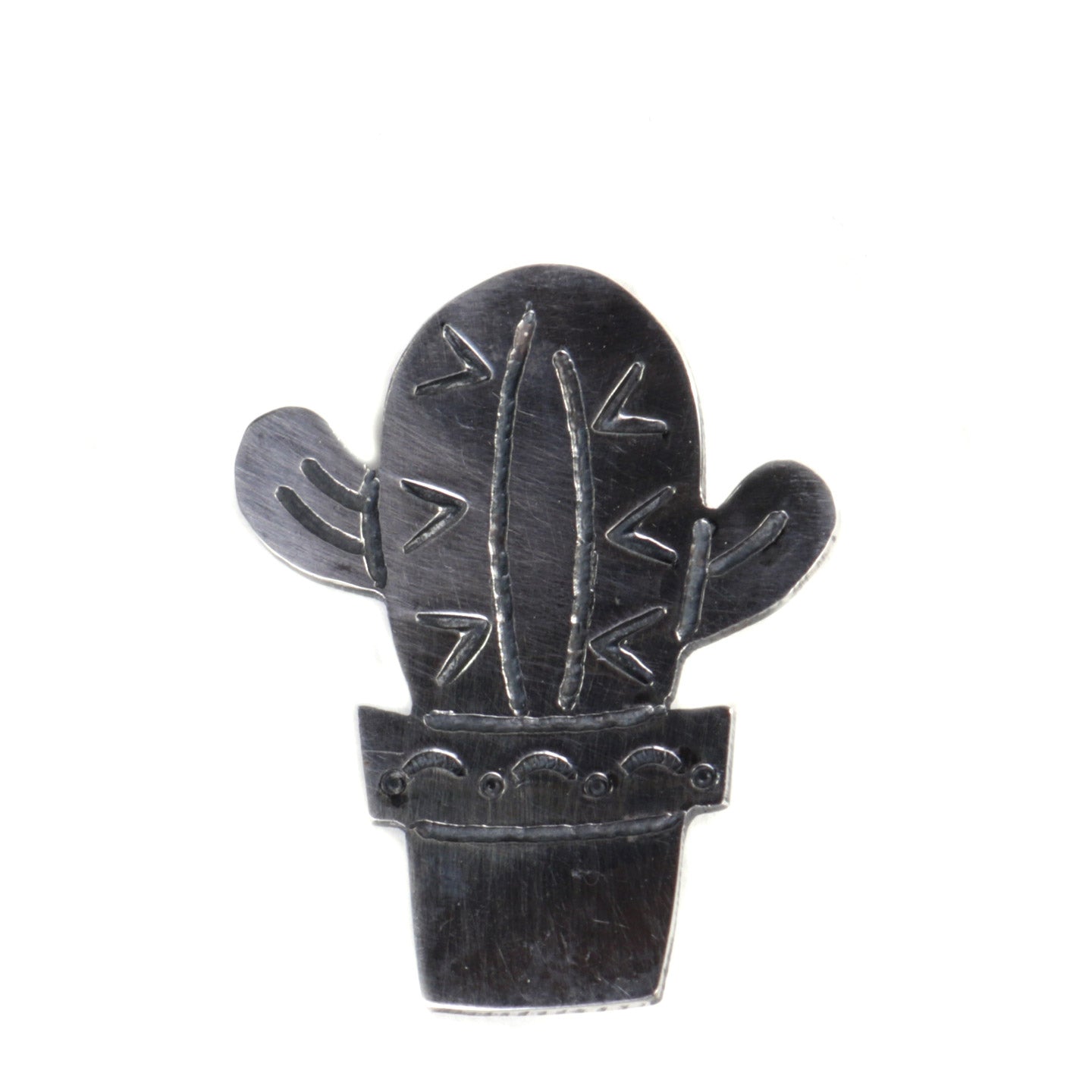 MUNQA CACTUS PIN STERLING SILVER