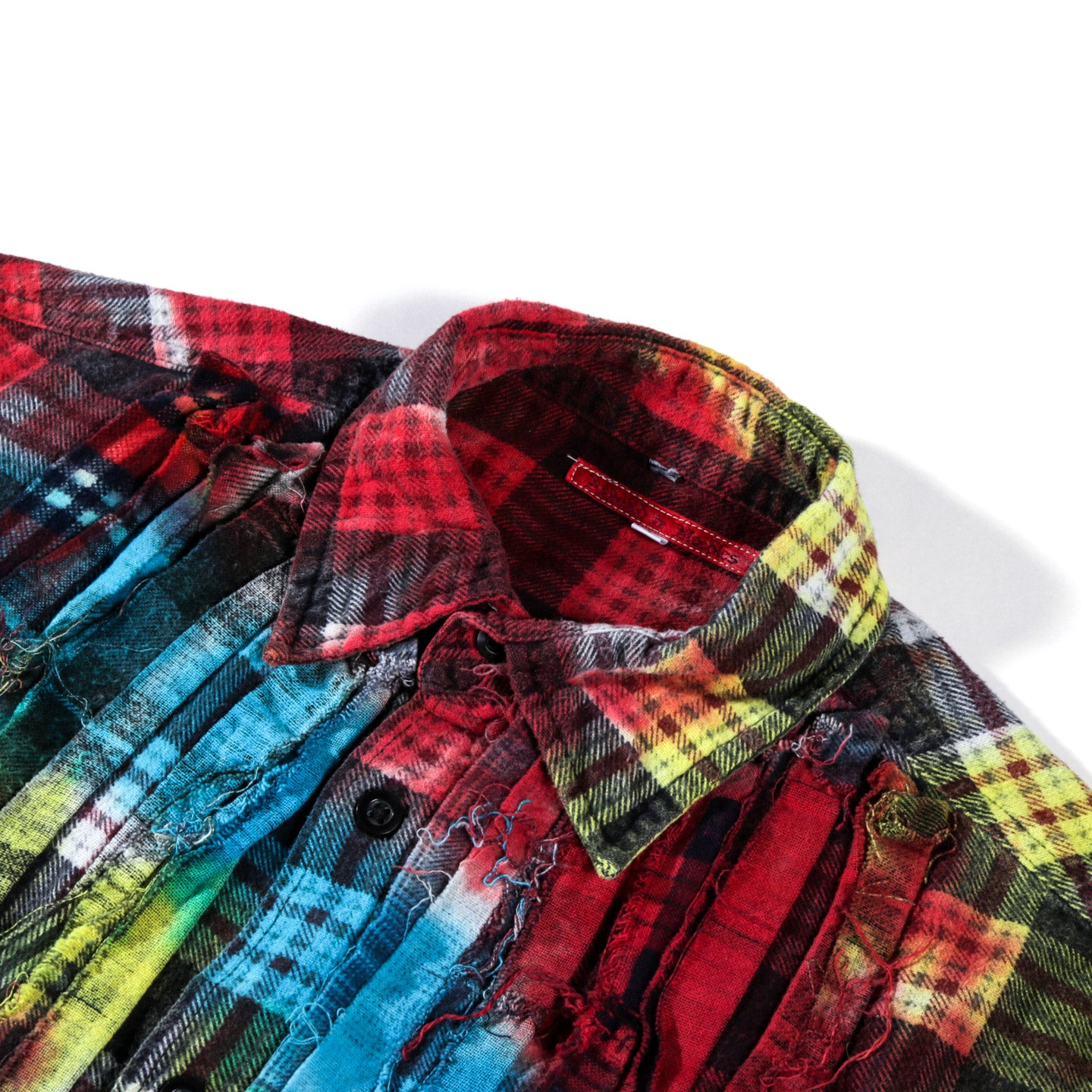 REBUILD BY NEEDLES RIBBON FLANNEL SHIRT TIE DYE - S (B)