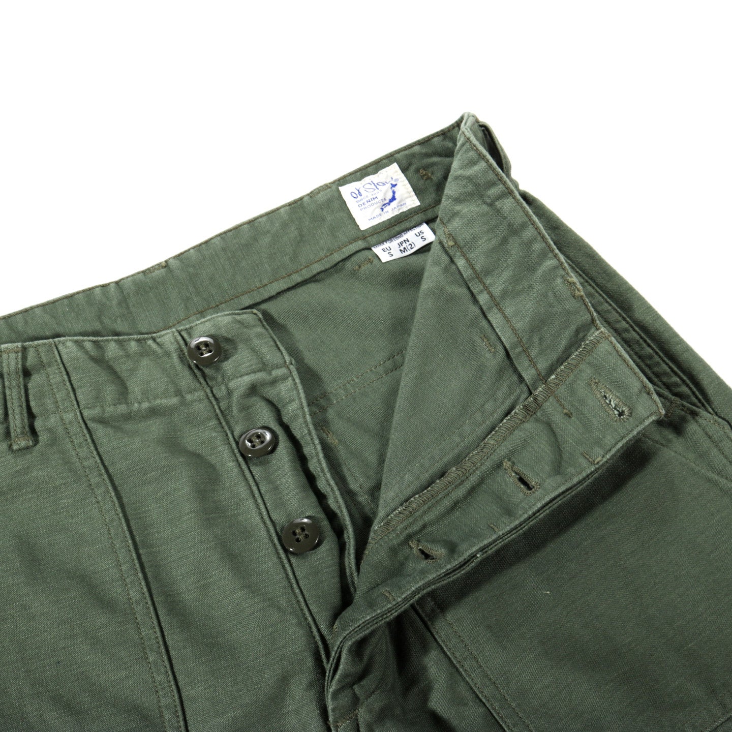 ORSLOW US ARMY FATIGUE PANTS GREEN REVERSE SATEEN