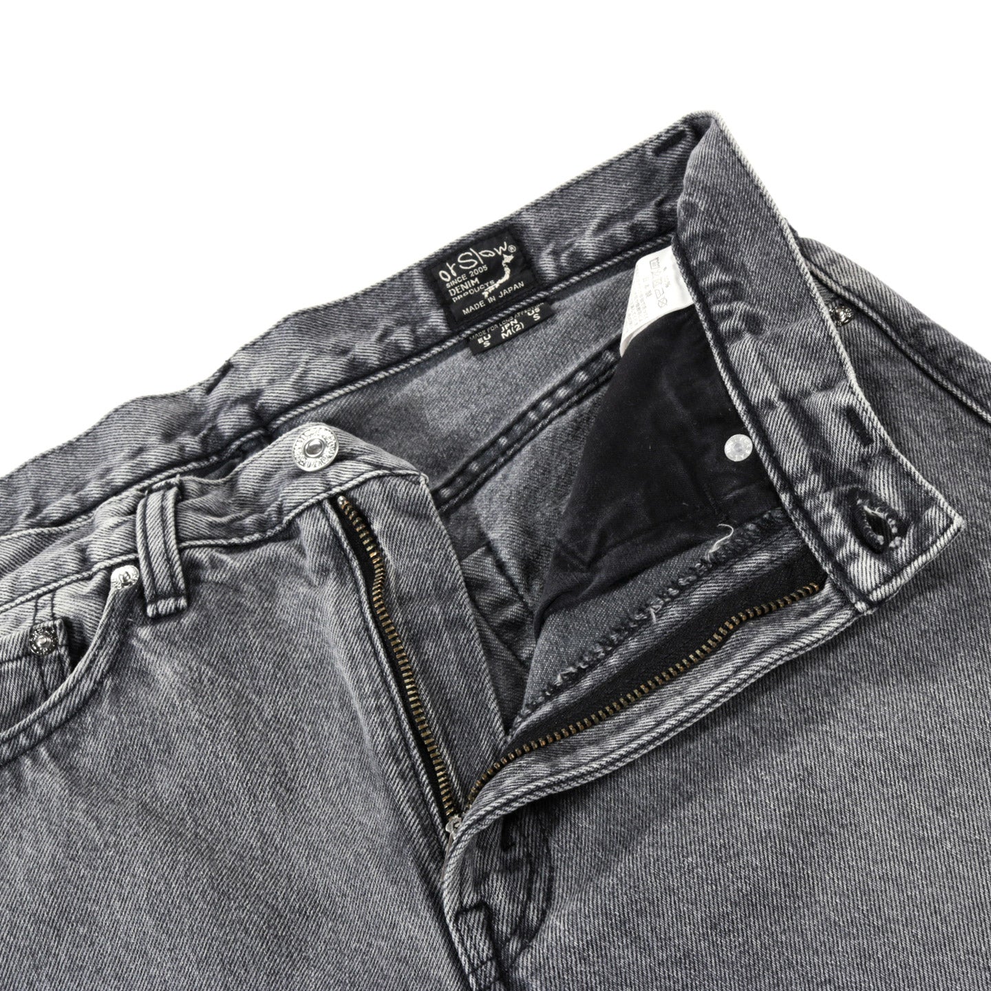 ORSLOW 107 IVY FIT BLACK DENIM BLEACH