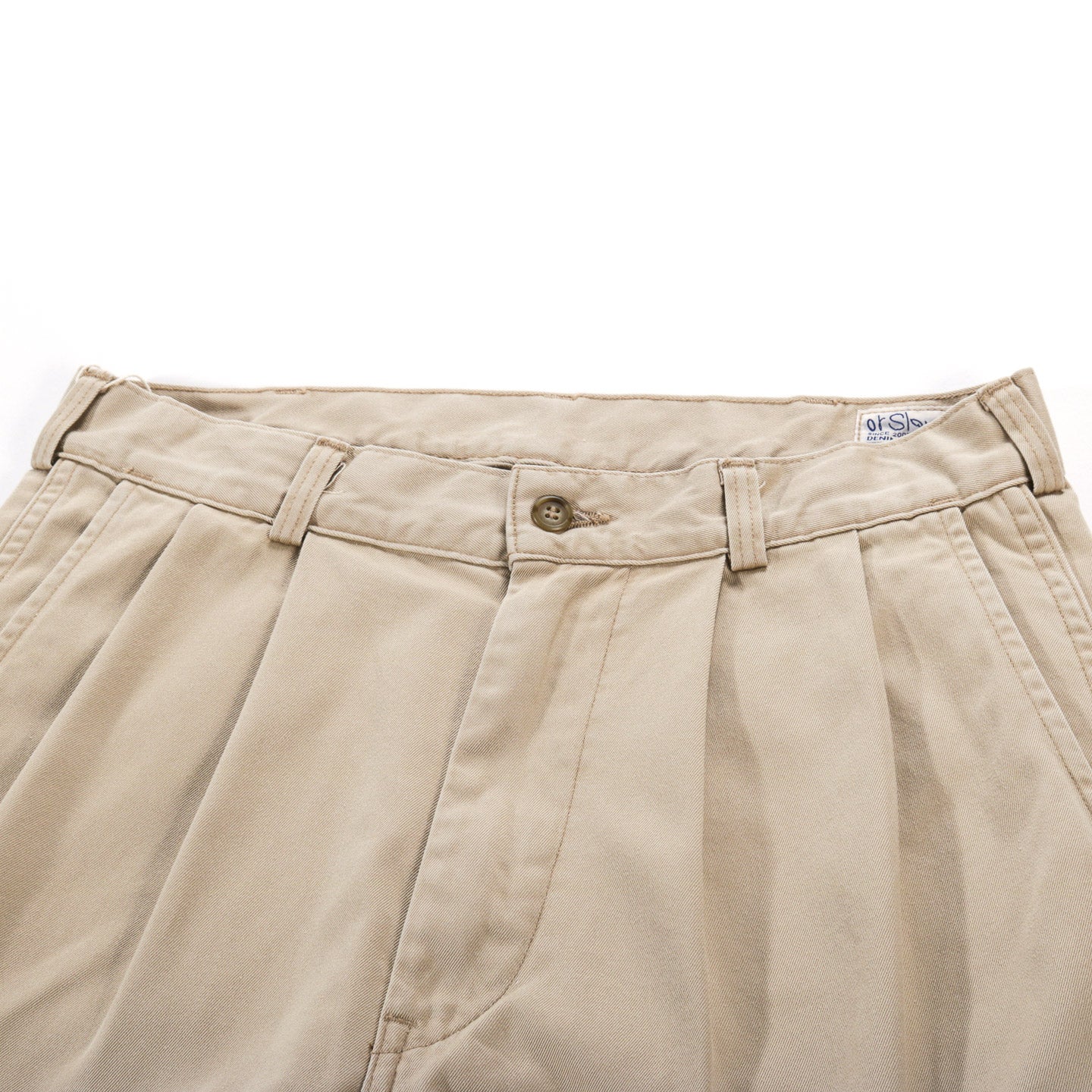 ORSLOW TWO TUCK WIDE TROUSERS KHAKI