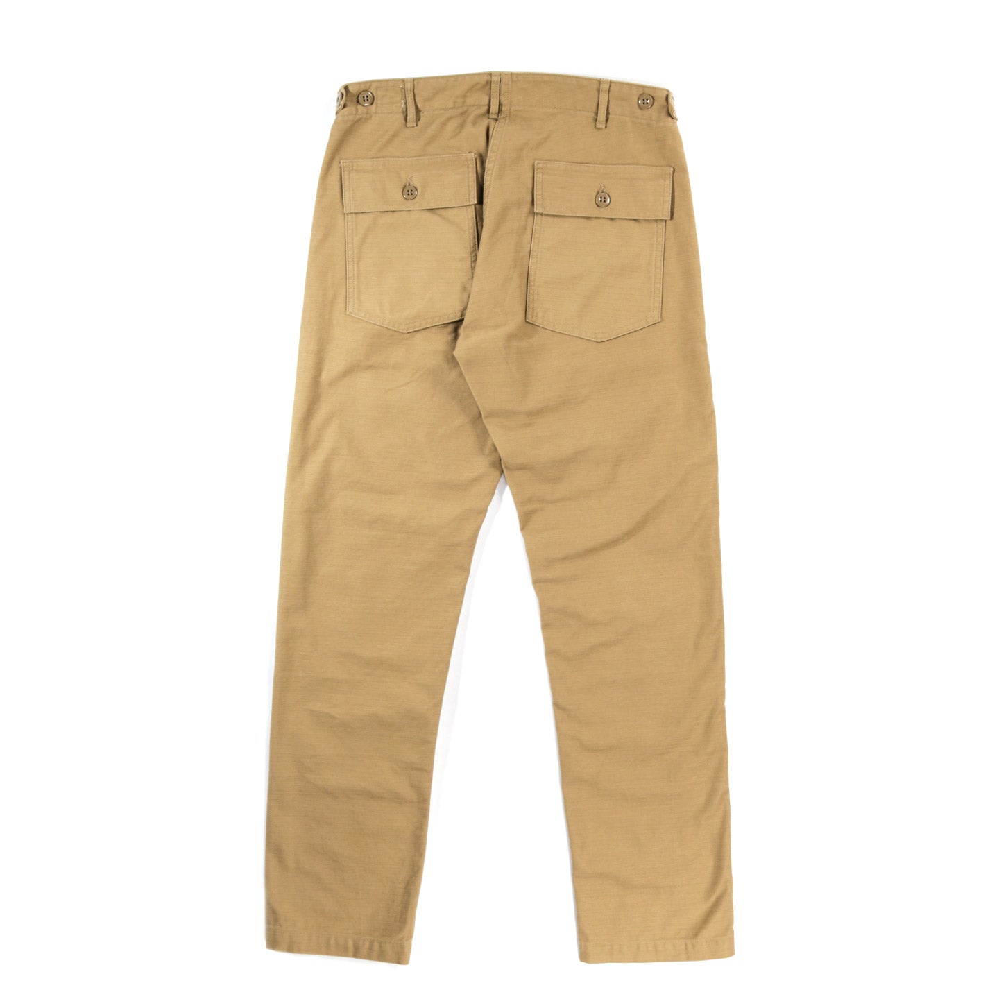 ORSLOW SLIM FIT FATIGUE PANTS KHAKI REVERSE SATEEN