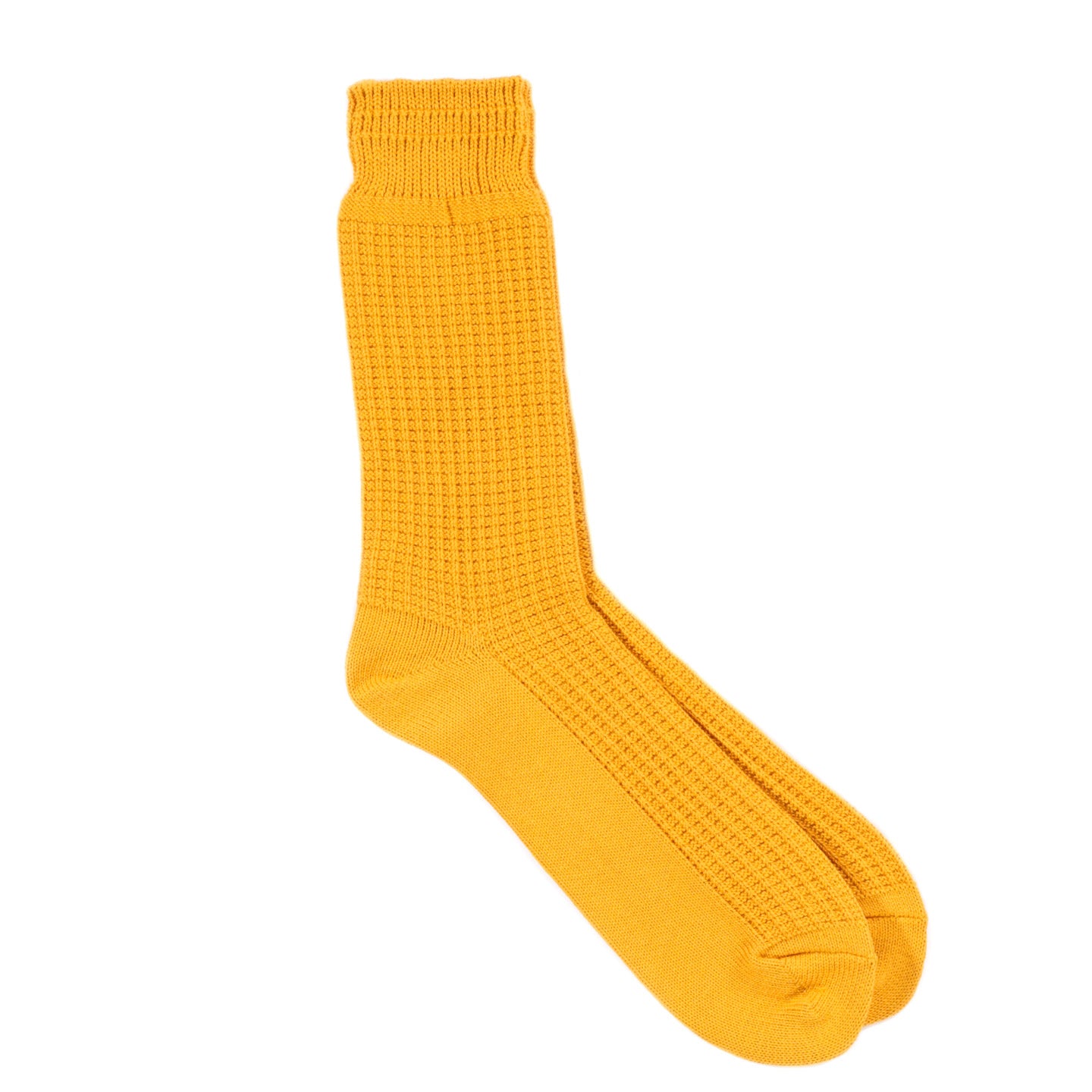 ROTOTO COTTON WAFFLE SOCKS MUSTARD