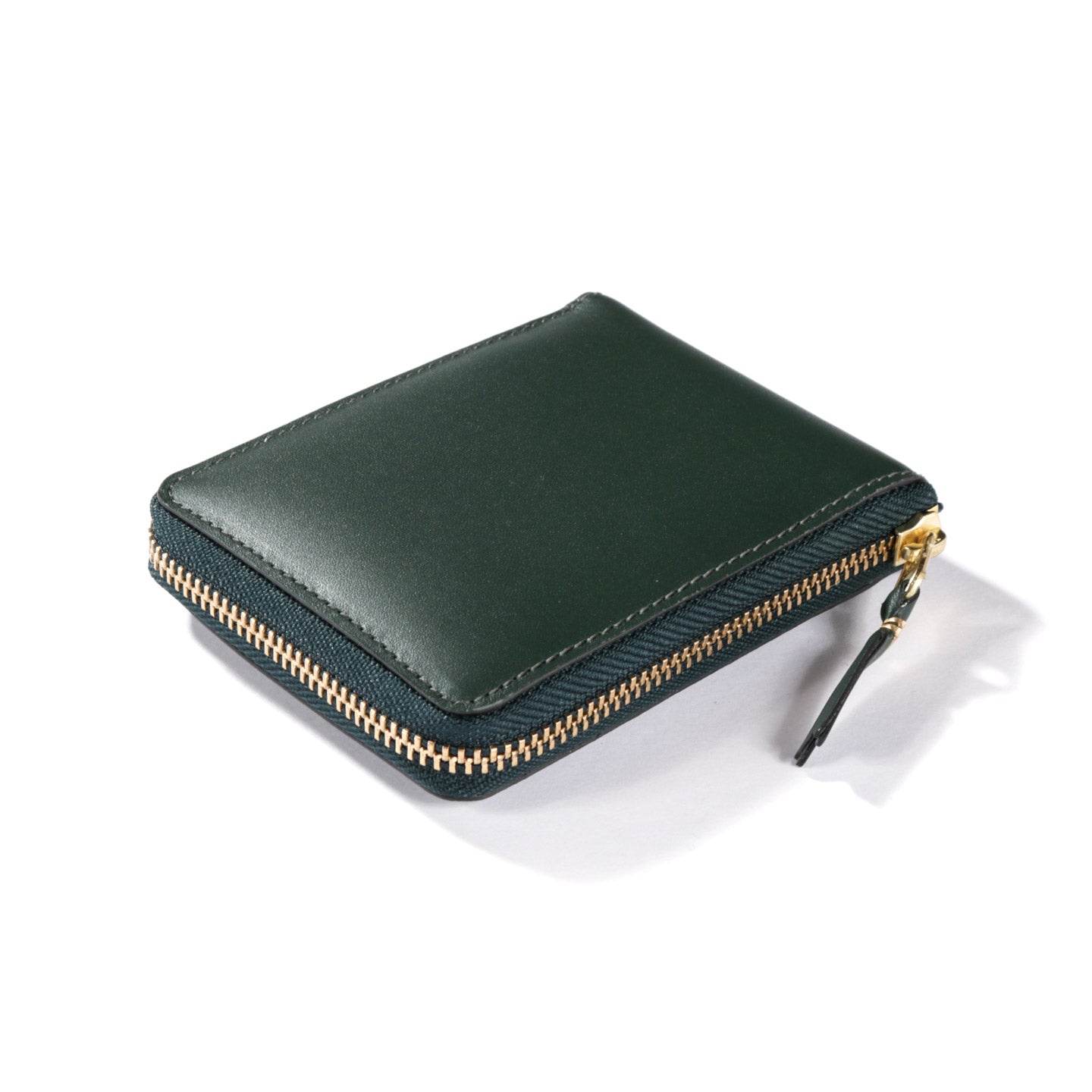 COMME DES GARCONS SA7100 CLASSIC LEATHER ZIP WALLET BOTTLE GREEN