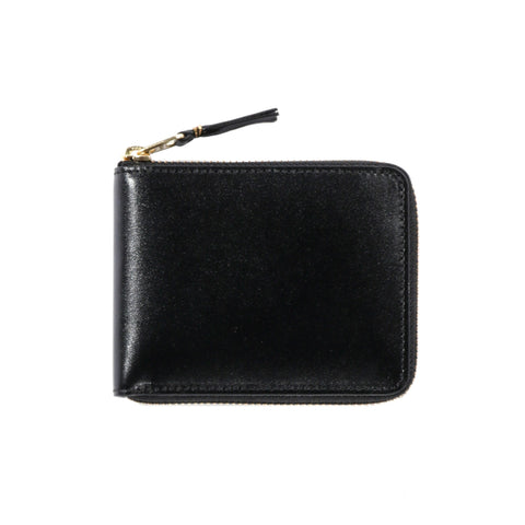 COMME DES GARCONS SA7100 CLASSIC LEATHER ZIP WALLET BLACK