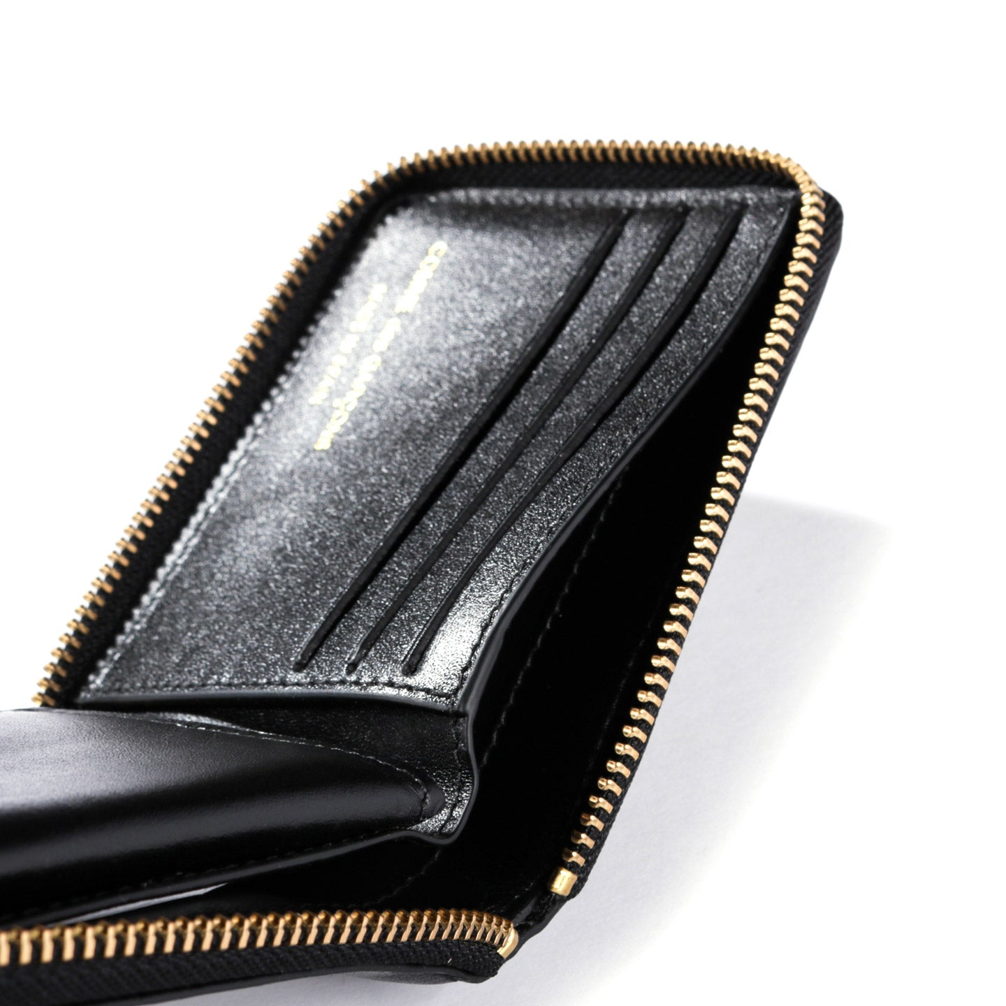 COMME DES GARCONS SA7100 CLASSIC LEATHER ZIP WALLET BLACK