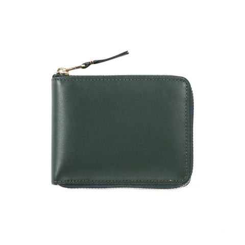 COMME DES GARCONS SA7100 CLASSIC LEATHER ZIP WALLET BOTTLE GREEN